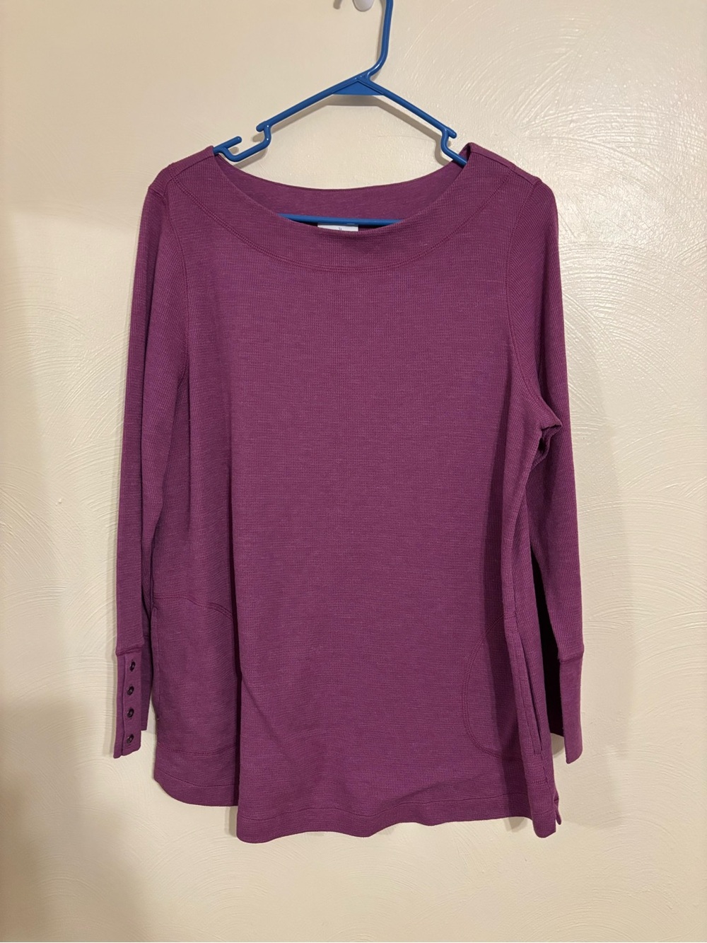 J.Jill Women’s Large Purple Waffle Knit Long Sleeve Top